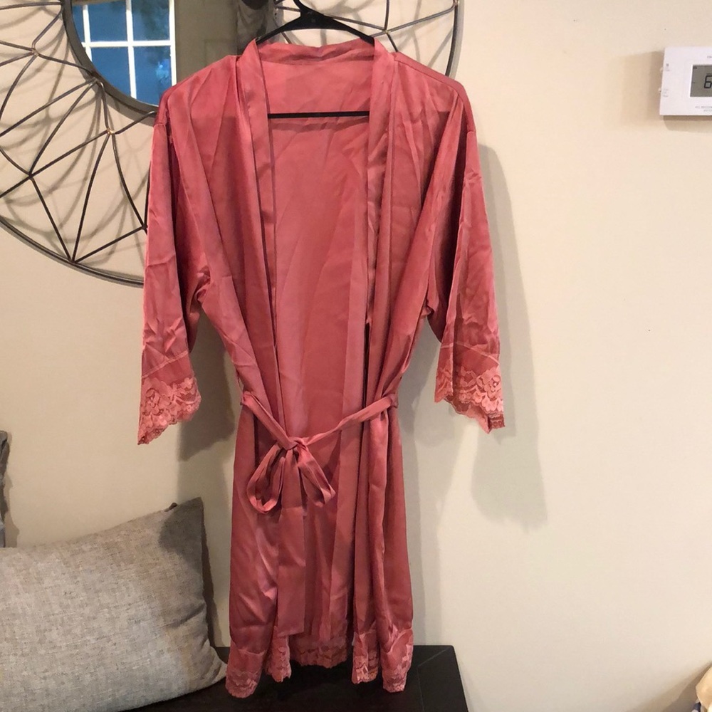 Dusty Rose Silk Robe
